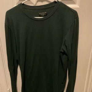 Mens Green Goodlife Tri-Blend Long Sleeve Scallop T-shirt Large